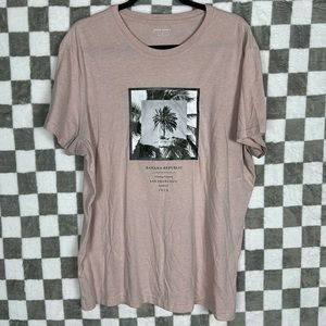 Banana Republic Blush pink T-shirt,  XL men’s California palm tree